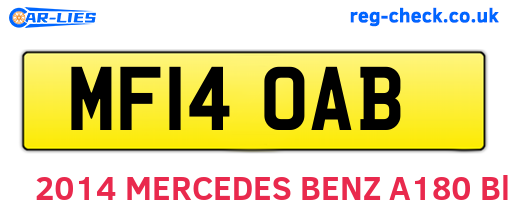 MF14OAB are the vehicle registration plates.