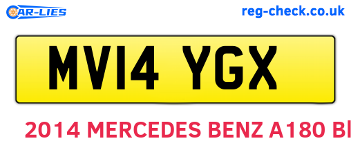 MV14YGX are the vehicle registration plates.