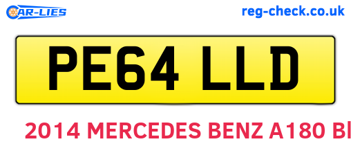 PE64LLD are the vehicle registration plates.
