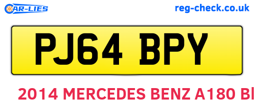 PJ64BPY are the vehicle registration plates.