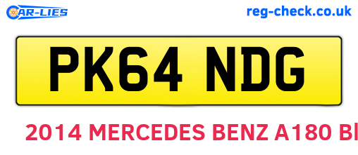 PK64NDG are the vehicle registration plates.