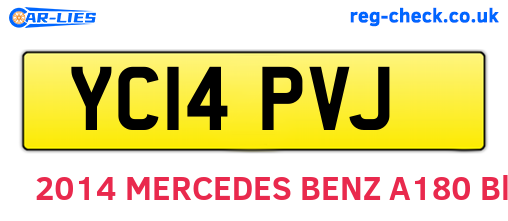 YC14PVJ are the vehicle registration plates.