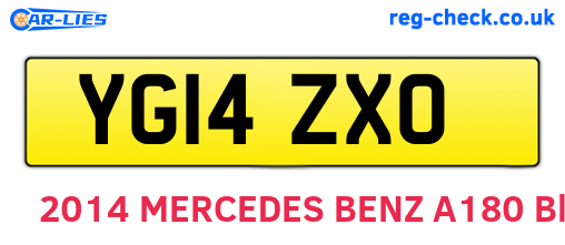 YG14ZXO are the vehicle registration plates.