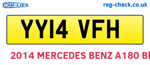 YY14VFH are the vehicle registration plates.
