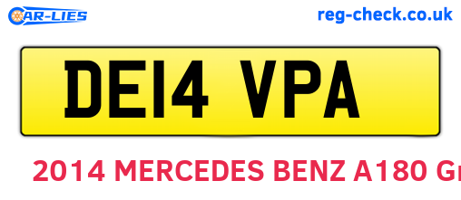 DE14VPA are the vehicle registration plates.