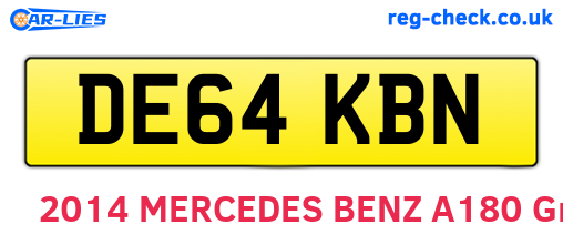DE64KBN are the vehicle registration plates.