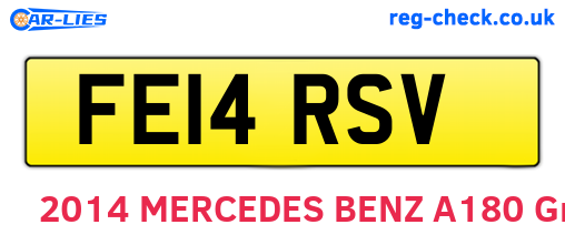 FE14RSV are the vehicle registration plates.