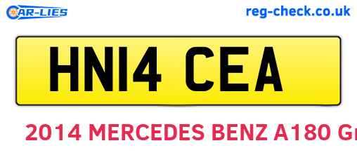 HN14CEA are the vehicle registration plates.