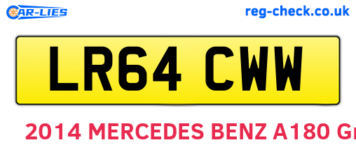 LR64CWW are the vehicle registration plates.
