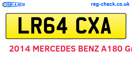 LR64CXA are the vehicle registration plates.