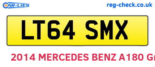 LT64SMX are the vehicle registration plates.