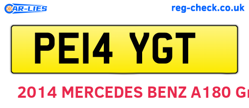 PE14YGT are the vehicle registration plates.