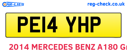 PE14YHP are the vehicle registration plates.