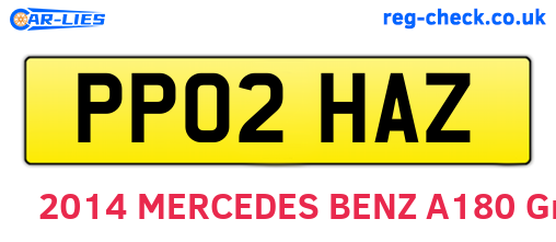PP02HAZ are the vehicle registration plates.
