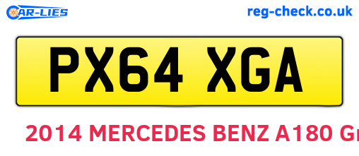 PX64XGA are the vehicle registration plates.
