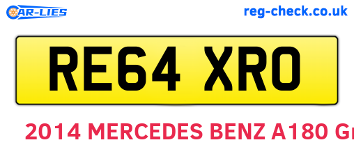 RE64XRO are the vehicle registration plates.