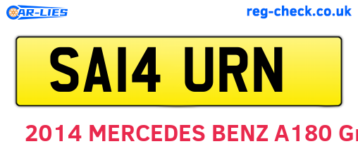 SA14URN are the vehicle registration plates.
