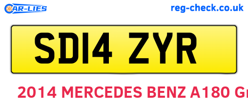 SD14ZYR are the vehicle registration plates.