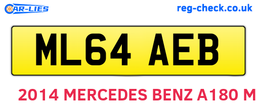 ML64AEB are the vehicle registration plates.