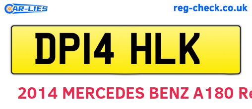DP14HLK are the vehicle registration plates.