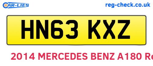HN63KXZ are the vehicle registration plates.