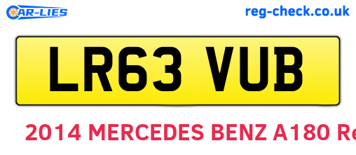 LR63VUB are the vehicle registration plates.