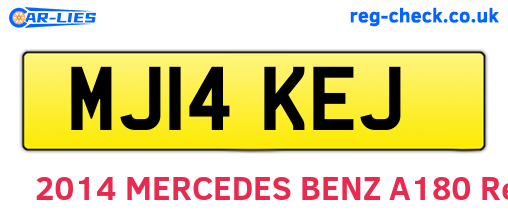 MJ14KEJ are the vehicle registration plates.