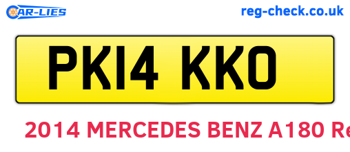 PK14KKO are the vehicle registration plates.