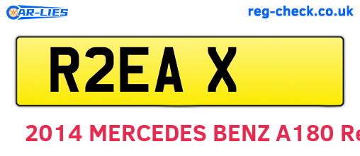 R2EAX are the vehicle registration plates.