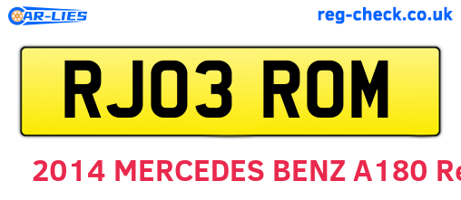 RJ03ROM are the vehicle registration plates.