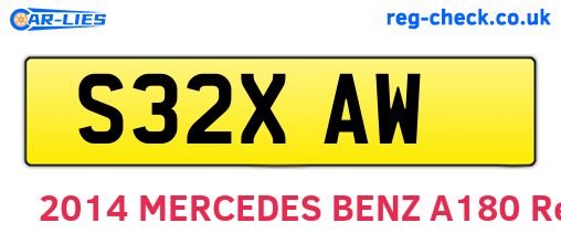 S32XAW are the vehicle registration plates.