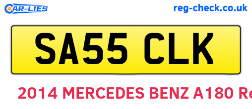 SA55CLK are the vehicle registration plates.
