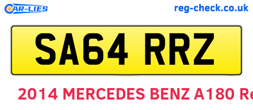 SA64RRZ are the vehicle registration plates.