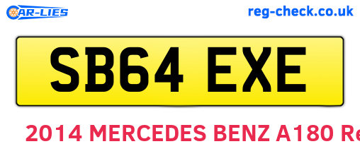 SB64EXE are the vehicle registration plates.