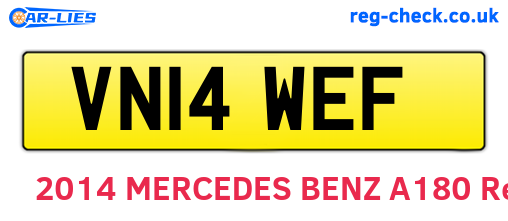VN14WEF are the vehicle registration plates.