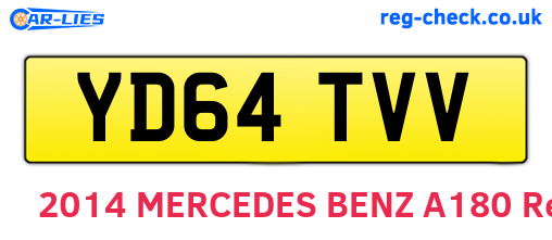YD64TVV are the vehicle registration plates.
