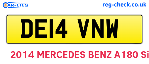 DE14VNW are the vehicle registration plates.