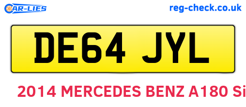 DE64JYL are the vehicle registration plates.