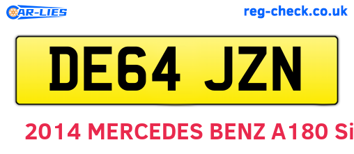 DE64JZN are the vehicle registration plates.