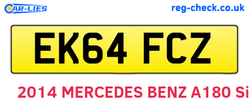 EK64FCZ are the vehicle registration plates.