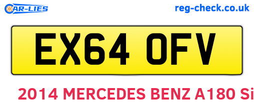EX64OFV are the vehicle registration plates.