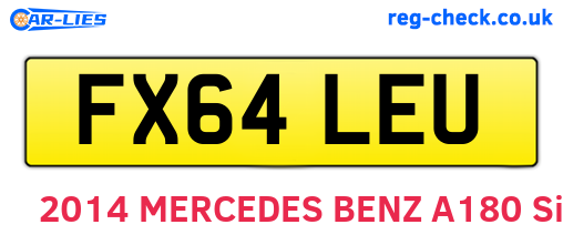 FX64LEU are the vehicle registration plates.