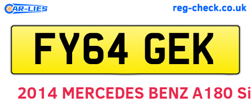 FY64GEK are the vehicle registration plates.