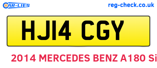 HJ14CGY are the vehicle registration plates.
