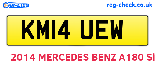 KM14UEW are the vehicle registration plates.