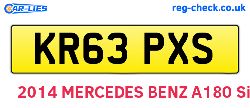 KR63PXS are the vehicle registration plates.