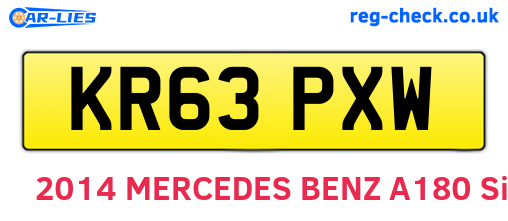 KR63PXW are the vehicle registration plates.