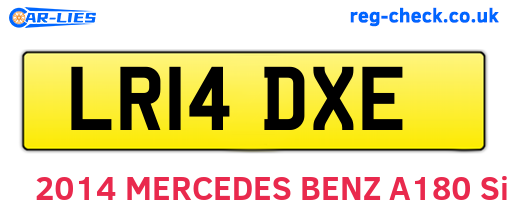 LR14DXE are the vehicle registration plates.