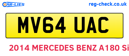 MV64UAC are the vehicle registration plates.