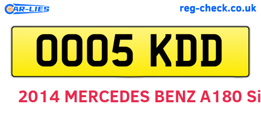 OO05KDD are the vehicle registration plates.